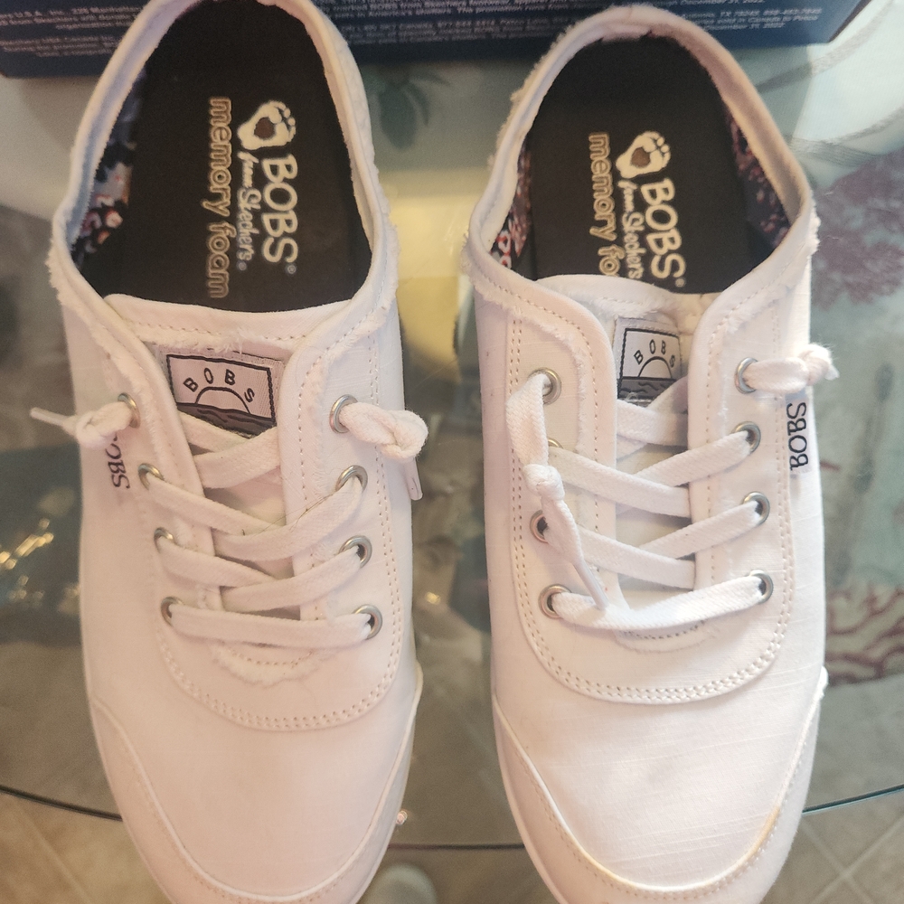 Skechers Bobs White Canvas Sneakers Casual